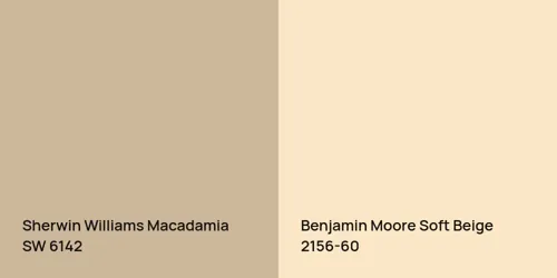 SW 6142 Macadamia vs 2156-60 Soft Beige