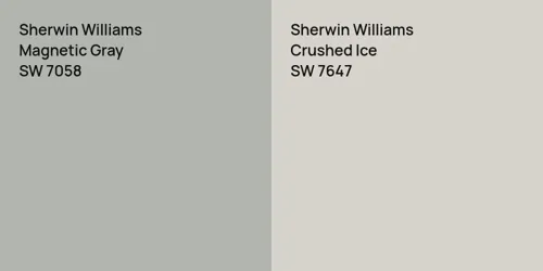 SW 7058 Magnetic Gray vs SW 7647 Crushed Ice