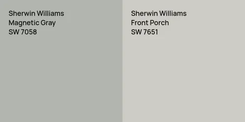 SW 7058 Magnetic Gray vs SW 7651 Front Porch