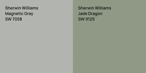 SW 7058 Magnetic Gray vs SW 9129 Jade Dragon