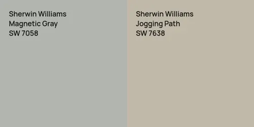 SW 7058 Magnetic Gray vs SW 7638 Jogging Path