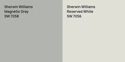 SW 7058 Magnetic Gray vs SW 7056 Reserved White