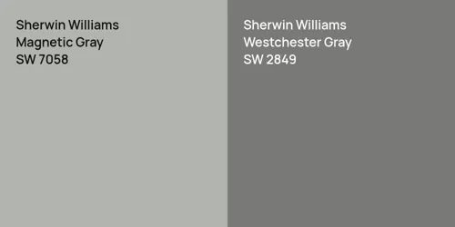 SW 7058 Magnetic Gray vs SW 2849 Westchester Gray