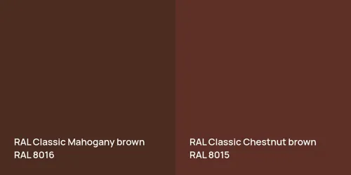 RAL 8016  Mahogany brown vs RAL 8015  Chestnut brown