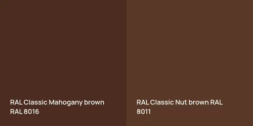 RAL 8016  Mahogany brown vs RAL 8011  Nut brown