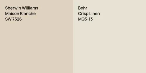 SW 7526 Maison Blanche vs MQ3-13 Crisp Linen