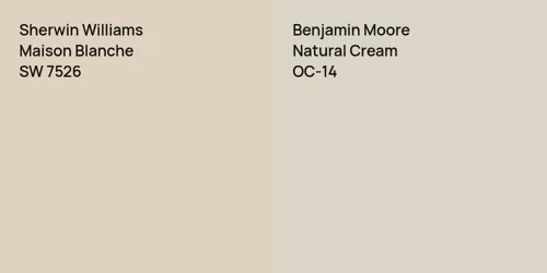 SW 7526 Maison Blanche vs OC-14 Natural Cream