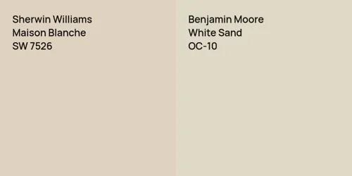 SW 7526 Maison Blanche vs OC-10 White Sand