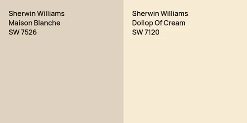 SW 7526 Maison Blanche vs SW 7120 Dollop Of Cream