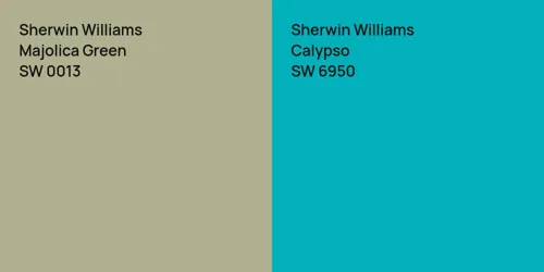 SW 0013 Majolica Green vs SW 6950 Calypso