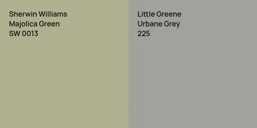 SW 0013 Majolica Green vs 225 Urbane Grey