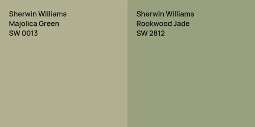 SW 0013 Majolica Green vs SW 2812 Rookwood Jade