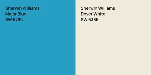 SW 6795 Major Blue vs SW 6385 Dover White