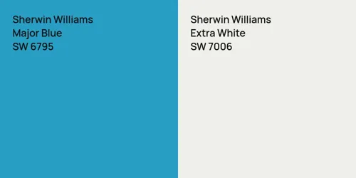 SW 6795 Major Blue vs SW 7006 Extra White