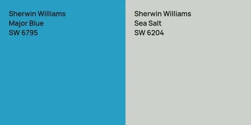 SW 6795 Major Blue vs SW 6204 Sea Salt