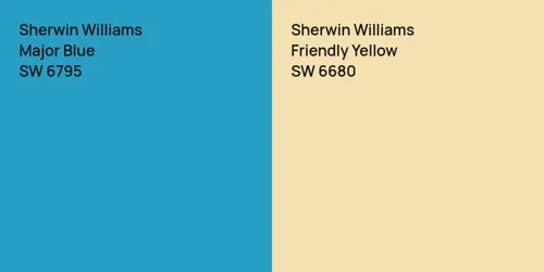 SW 6795 Major Blue vs SW 6680 Friendly Yellow