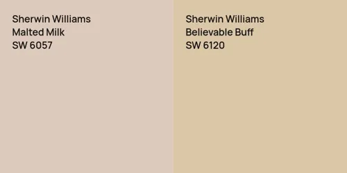 SW 6057 Malted Milk vs SW 6120 Believable Buff