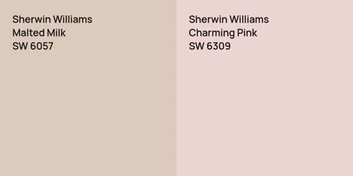 SW 6057 Malted Milk vs SW 6309 Charming Pink