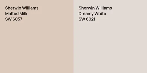 SW 6057 Malted Milk vs SW 6021 Dreamy White