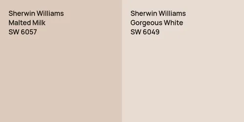 SW 6057 Malted Milk vs SW 6049 Gorgeous White