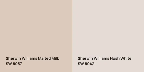 SW 6057 Malted Milk vs SW 6042 Hush White