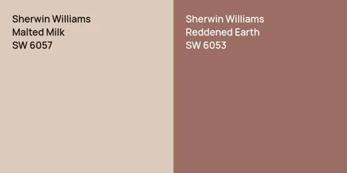 SW 6057 Malted Milk vs SW 6053 Reddened Earth