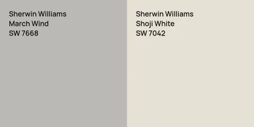 SW 7668 March Wind vs SW 7042 Shoji White