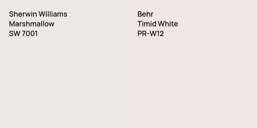 SW 7001 Marshmallow vs PR-W12 Timid White