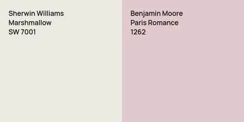 SW 7001 Marshmallow vs 1262 Paris Romance