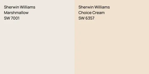 SW 7001 Marshmallow vs SW 6357 Choice Cream