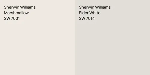 SW 7001 Marshmallow vs SW 7014 Eider White