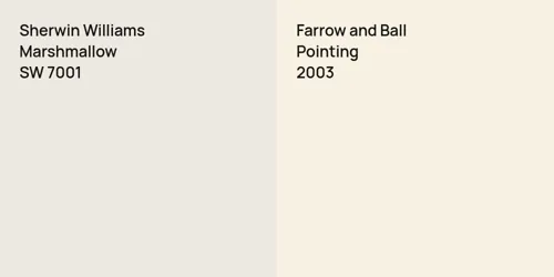 SW 7001 Marshmallow vs 2003 Pointing