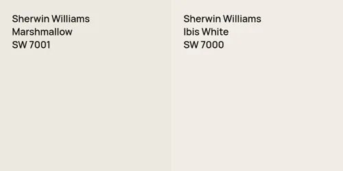 SW 7001 Marshmallow vs SW 7000 Ibis White