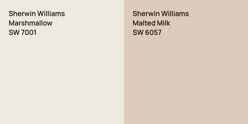 SW 7001 Marshmallow vs SW 6057 Malted Milk