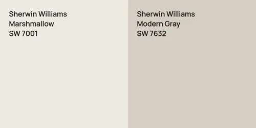 SW 7001 Marshmallow vs SW 7632 Modern Gray