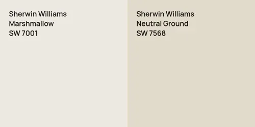 SW 7001 Marshmallow vs SW 7568 Neutral Ground