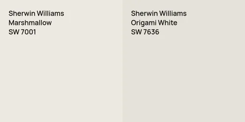 SW 7001 Marshmallow vs SW 7636 Origami White