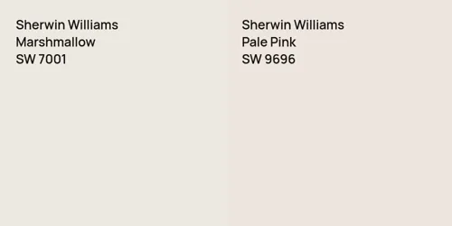 SW 7001 Marshmallow vs SW 9696 Pale Pink