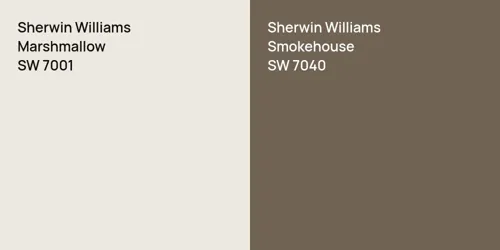 SW 7001 Marshmallow vs SW 7040 Smokehouse