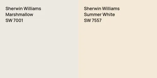 SW 7001 Marshmallow vs SW 7557 Summer White