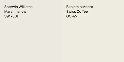 SW 7001 Marshmallow vs OC-45 Swiss Coffee