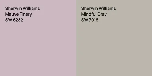 SW 6282 Mauve Finery vs SW 7016 Mindful Gray