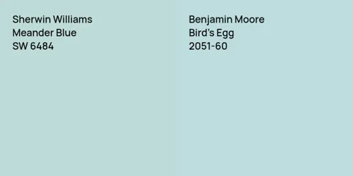 SW 6484 Meander Blue vs 2051-60 Bird's Egg