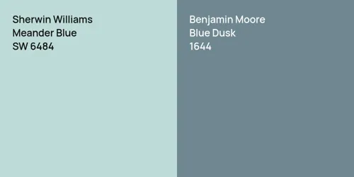 SW 6484 Meander Blue vs 1644 Blue Dusk