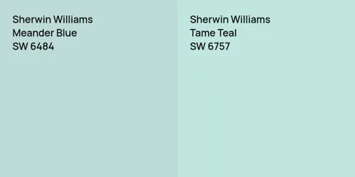 SW 6484 Meander Blue vs SW 6757 Tame Teal