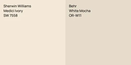 SW 7558 Medici Ivory vs OR-W11 White Mocha