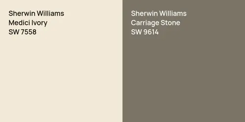 SW 7558 Medici Ivory vs SW 9614 Carriage Stone