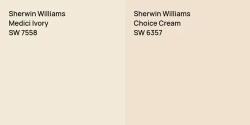 SW 7558 Medici Ivory vs SW 6357 Choice Cream