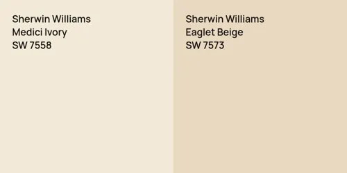 SW 7558 Medici Ivory vs SW 7573 Eaglet Beige