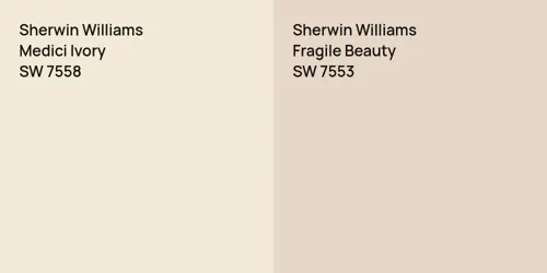 SW 7558 Medici Ivory vs SW 7553 Fragile Beauty